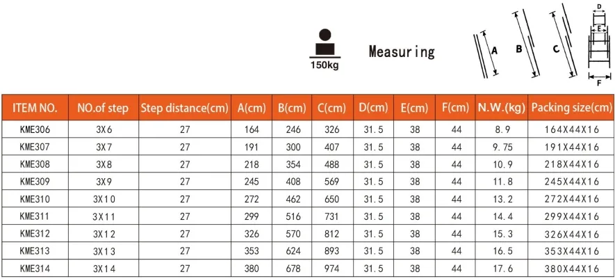 Échelle coulissante 3 plans